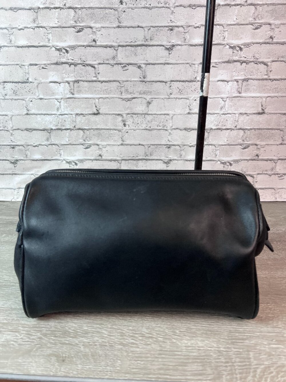 Rare Vintage Coach Black Leather Toiletry Case Dopp Kit Bag F05406